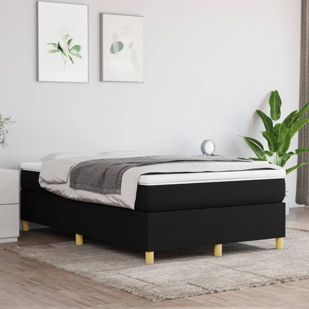 Boxspring met matras stof zwart 120x200 cm – afbeelding 1