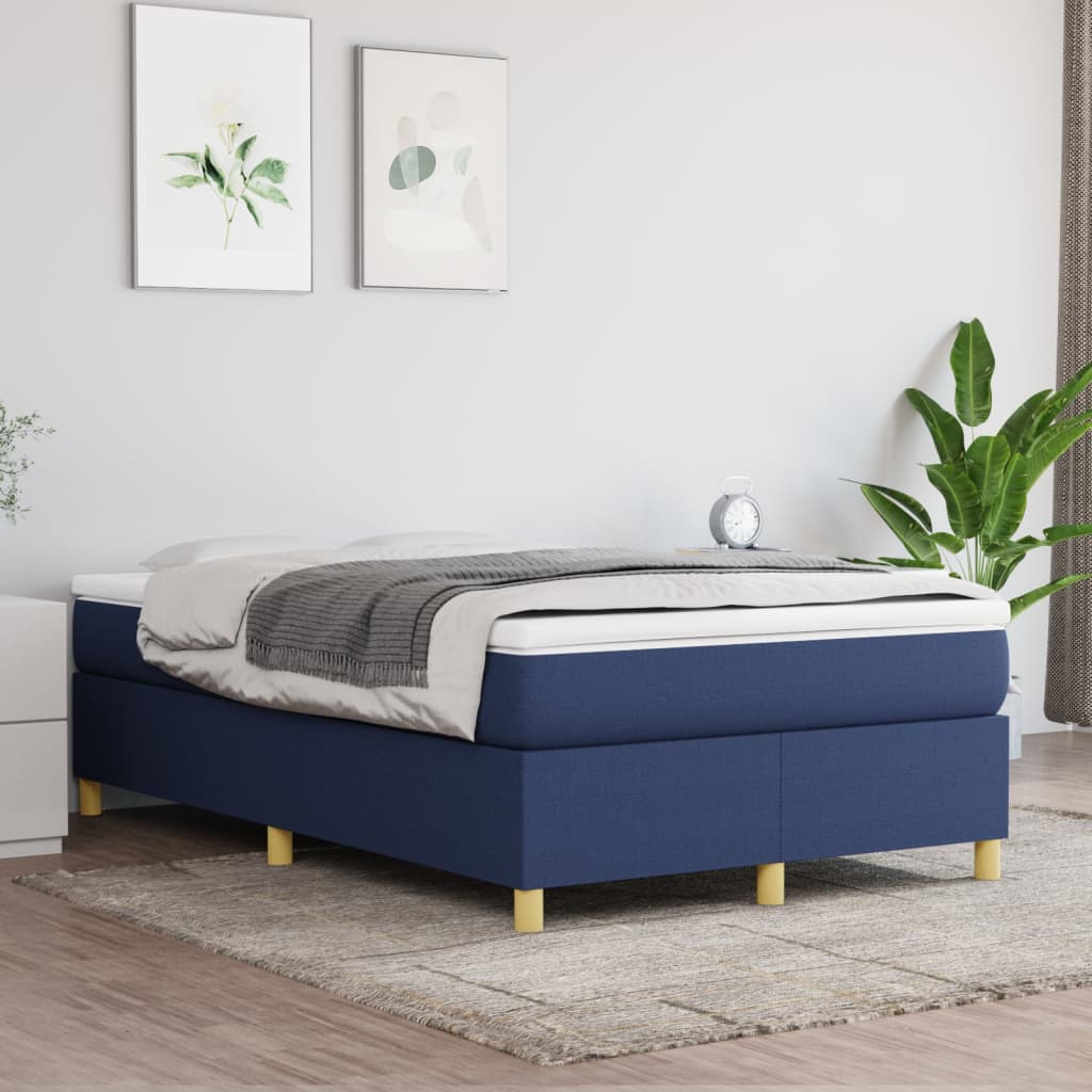 Boxspring met matras stof blauw 120x200 cm – afbeelding 1