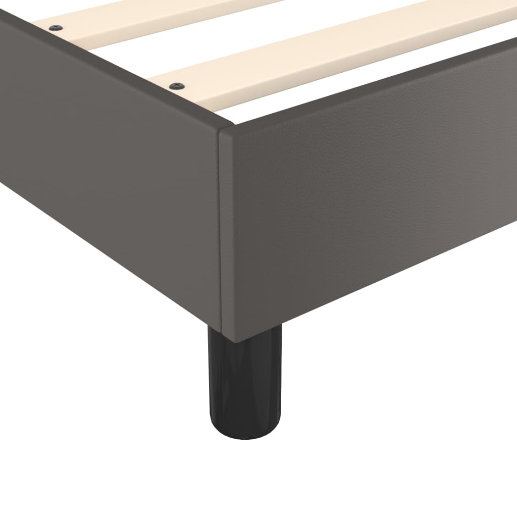 Boxspring met matras kunstleer grijs 90x200 cm – afbeelding 7