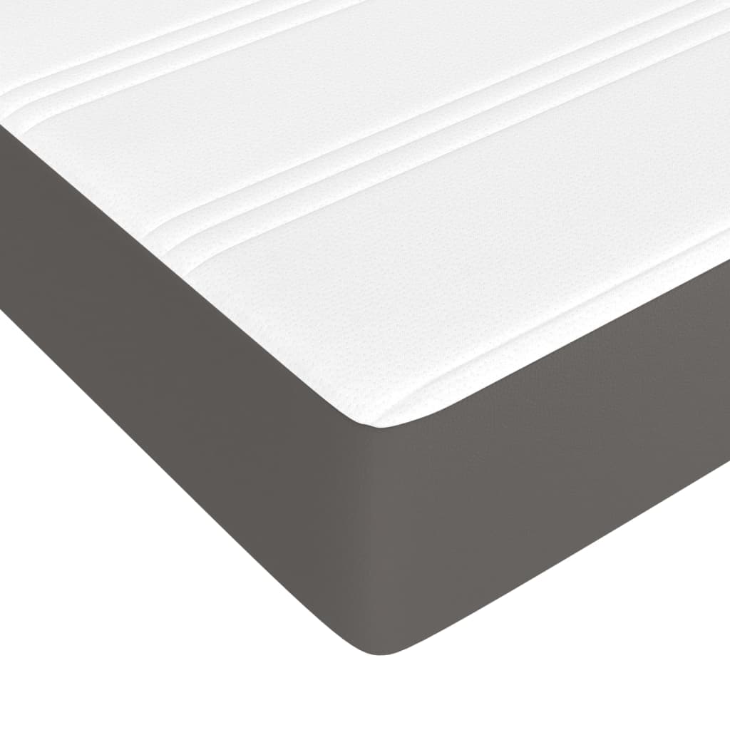 Boxspring met matras kunstleer grijs 90x200 cm – afbeelding 8
