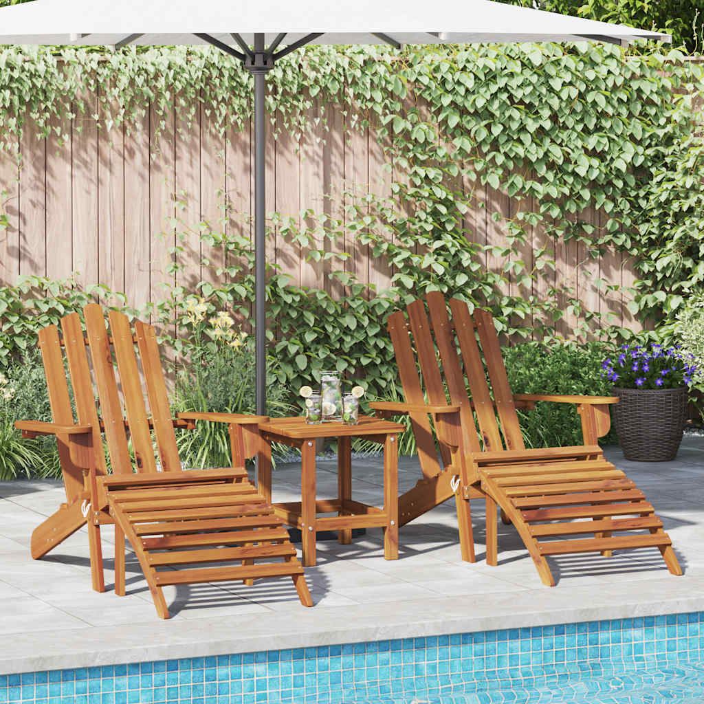 Tuinstoelen Adirondack 2 st met voetensteunen acaciahout – afbeelding 1