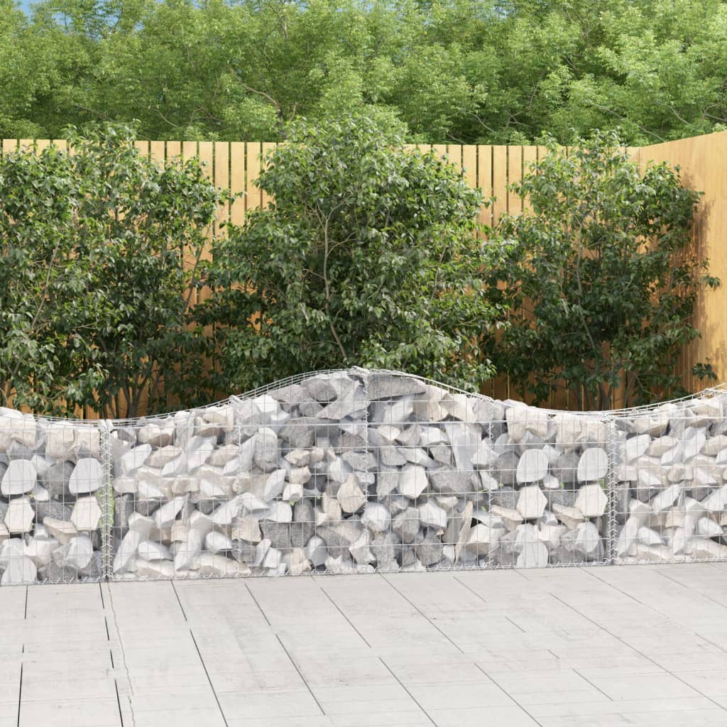 Schanskorven 15 st gewelfd 200x30x60/80 cm gegalvaniseerd ijzer – afbeelding 1