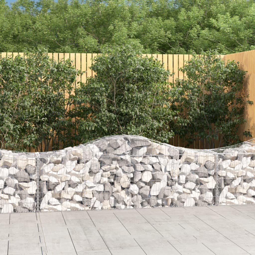 Schanskorven 8 st gewelfd 200x50x60/80 cm gegalvaniseerd ijzer – afbeelding 1