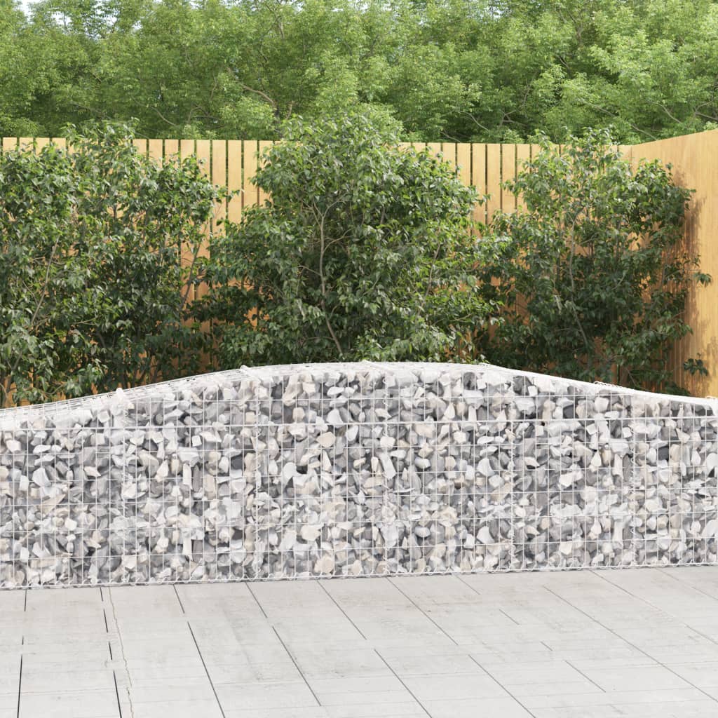 Schanskorven 10 st gewelfd 400x50x60/80 cm gegalvaniseerd ijzer – afbeelding 1
