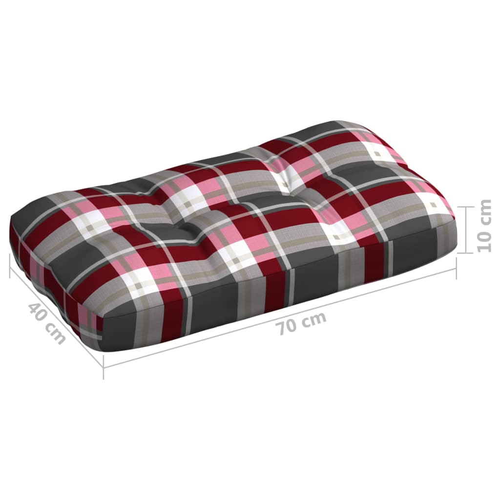 Bankkussens pallet 7 st ruitpatroon rood – afbeelding 10
