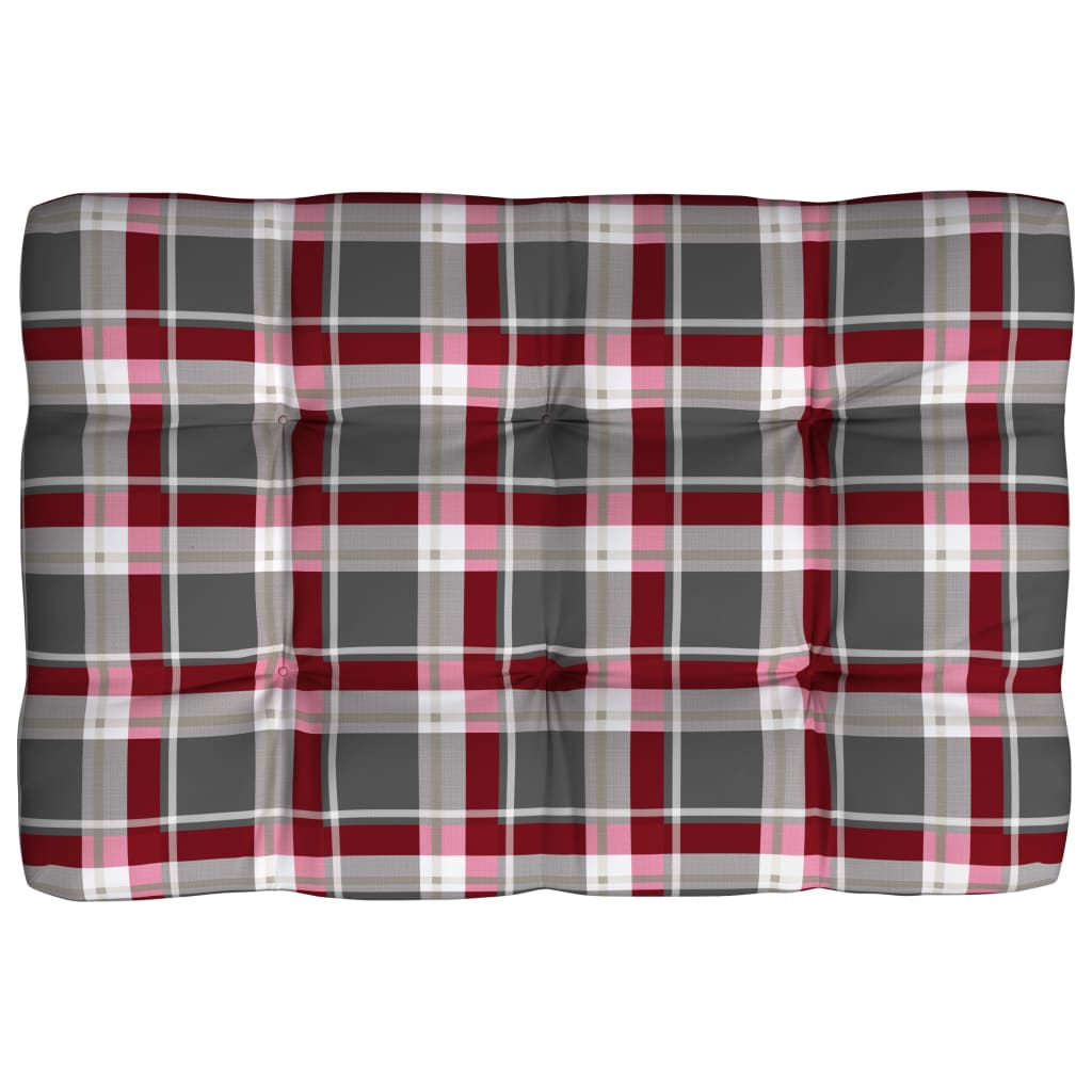 Bankkussens pallet 7 st ruitpatroon rood – afbeelding 4
