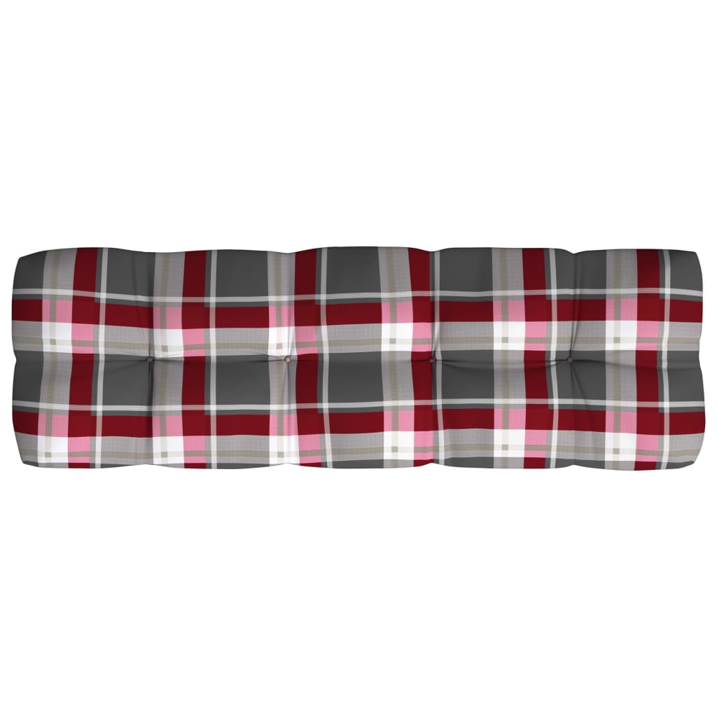 Bankkussens pallet 7 st ruitpatroon rood – afbeelding 5
