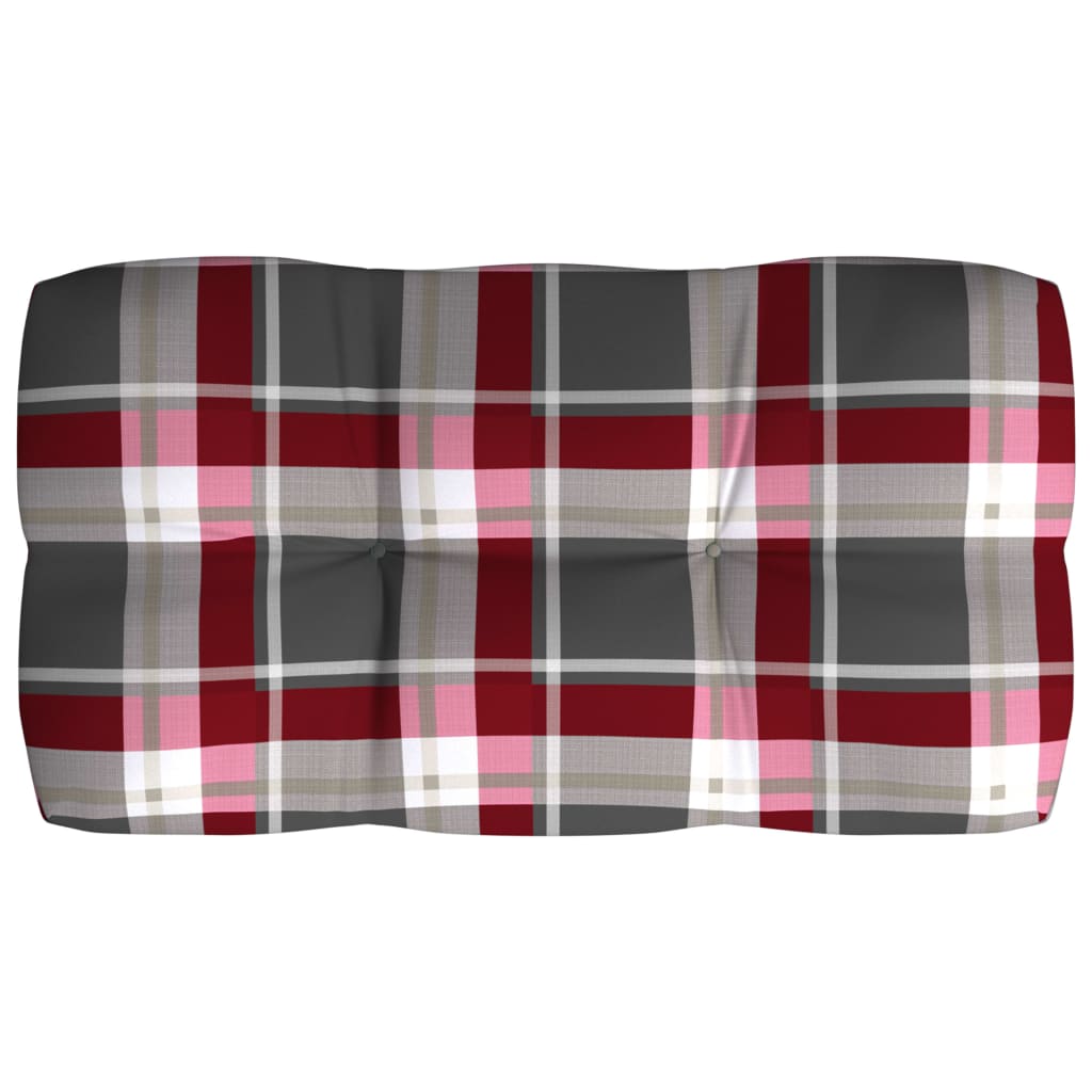 Bankkussens pallet 7 st ruitpatroon rood – afbeelding 6