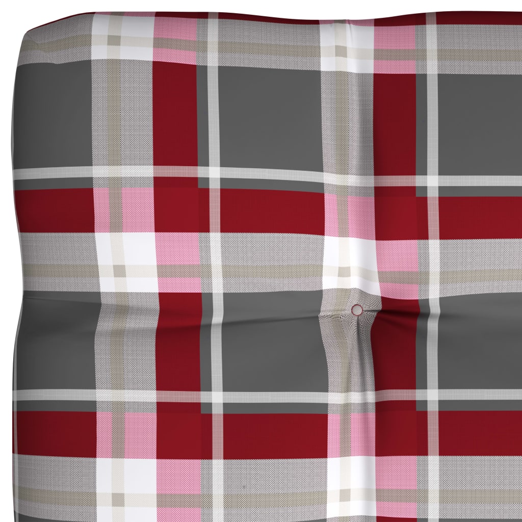 Bankkussens pallet 7 st ruitpatroon rood – afbeelding 7