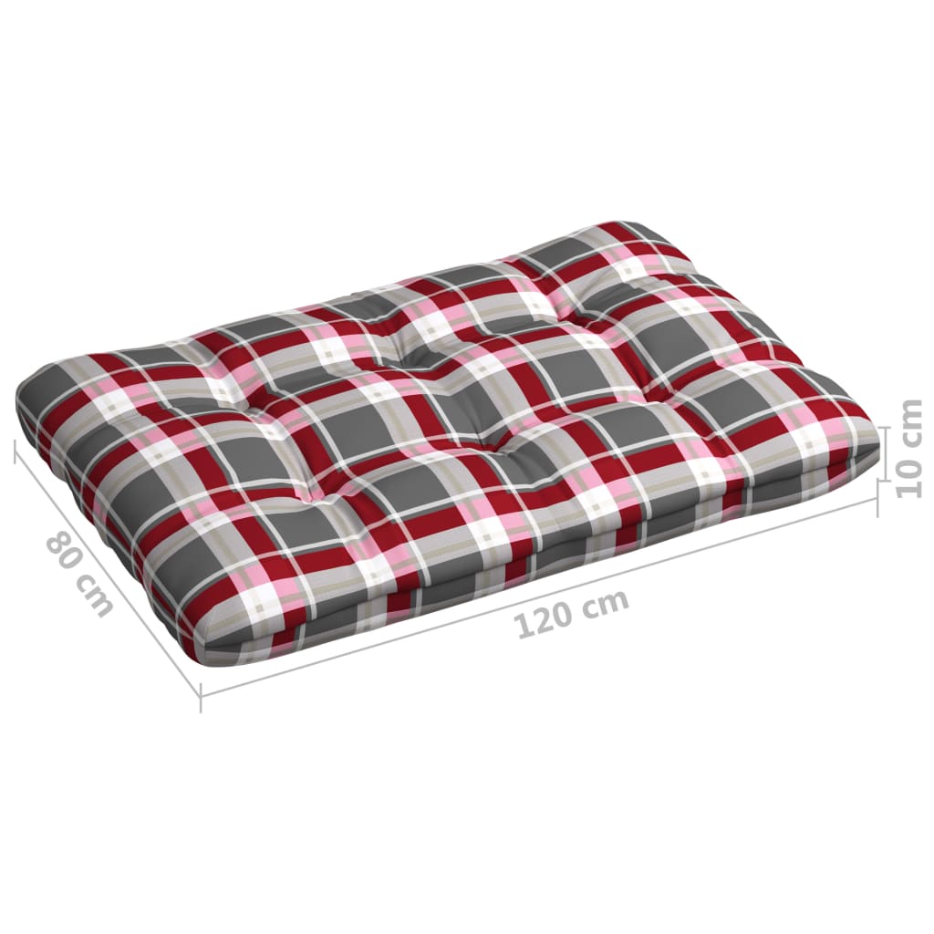 Bankkussens pallet 7 st ruitpatroon rood – afbeelding 8