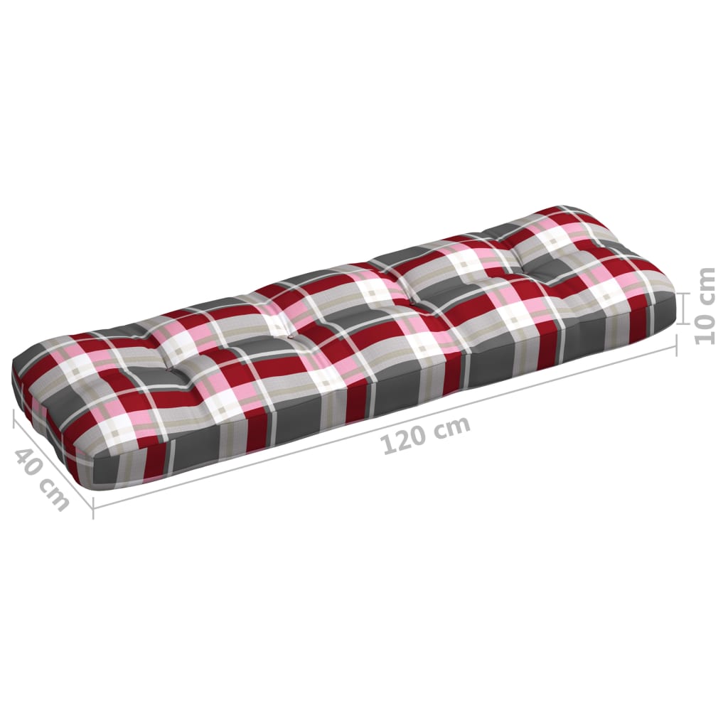 Bankkussens pallet 7 st ruitpatroon rood – afbeelding 9