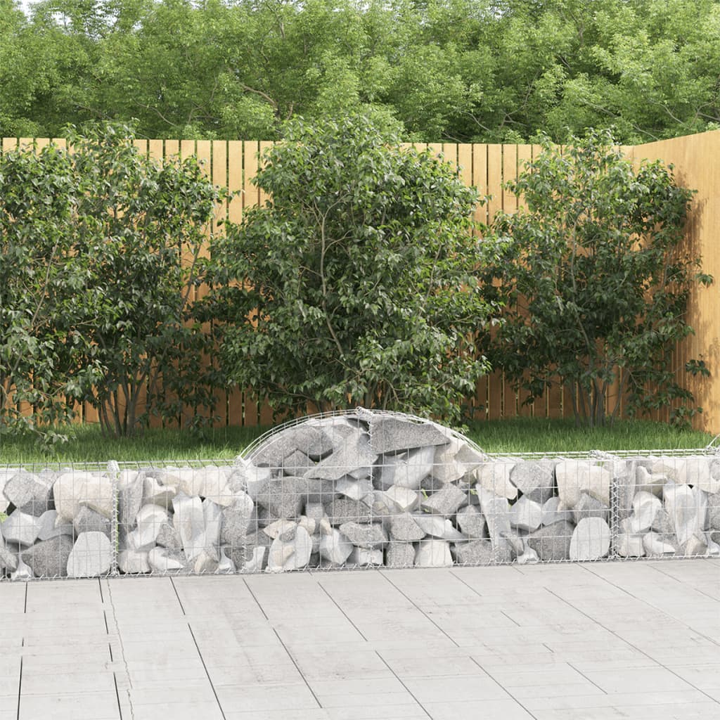 Schanskorven 8 st gewelfd 200x30x40/60 cm gegalvaniseerd ijzer – afbeelding 1