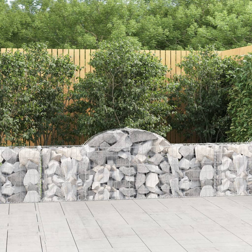 Schanskorven 5 st gewelfd 200x30x60/80 cm gegalvaniseerd ijzer – afbeelding 1