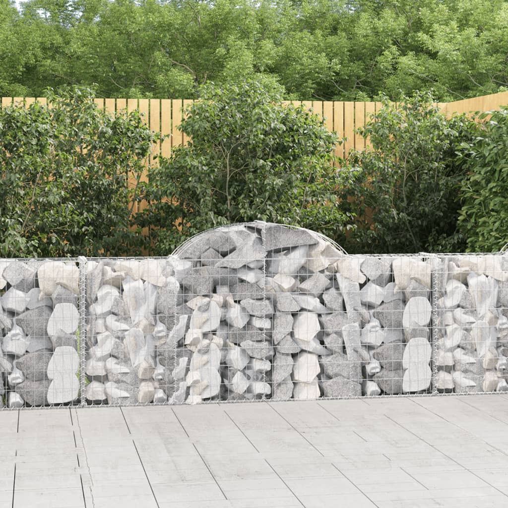 Schanskorven 5 st gewelfd 200x30x80/100 cm gegalvaniseerd ijzer – afbeelding 1