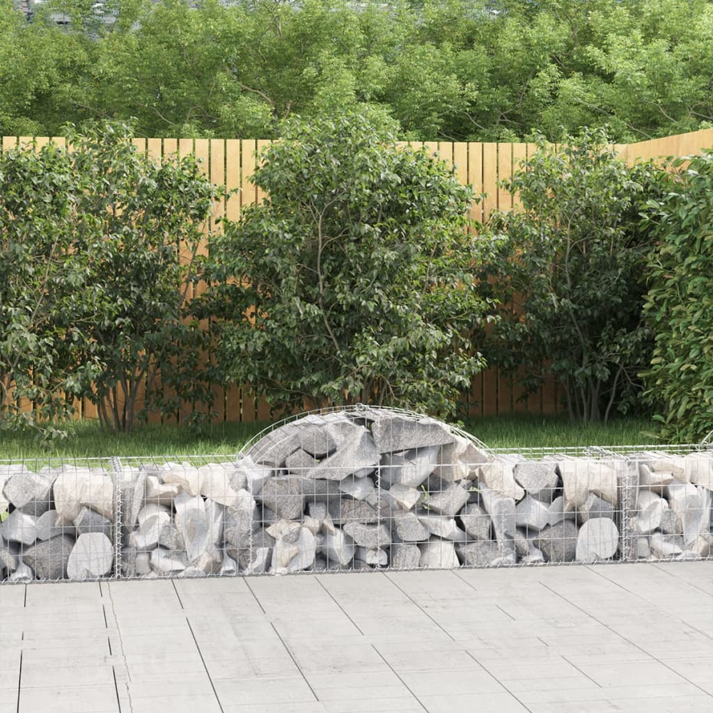 Schanskorven 15 st gewelfd 200x50x40/60 cm gegalvaniseerd ijzer – afbeelding 1