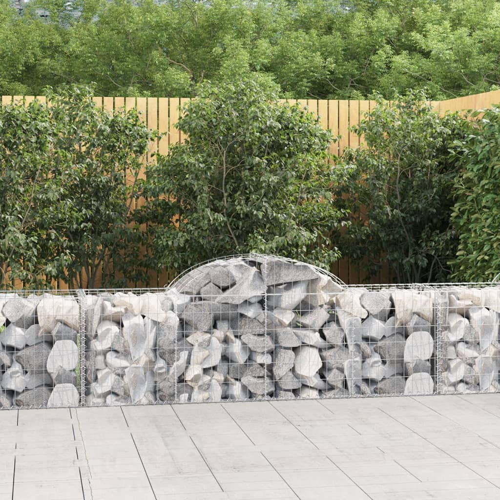 Schanskorven 8 st gewelfd 200x50x60/80 cm gegalvaniseerd ijzer – afbeelding 1
