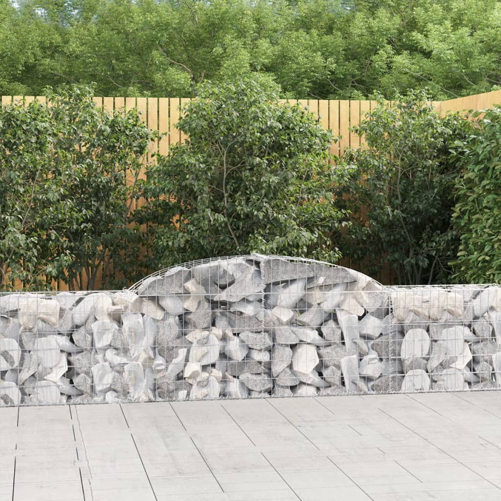 Schanskorven 2 st gewelfd 300x30x60/80 cm gegalvaniseerd ijzer – afbeelding 1