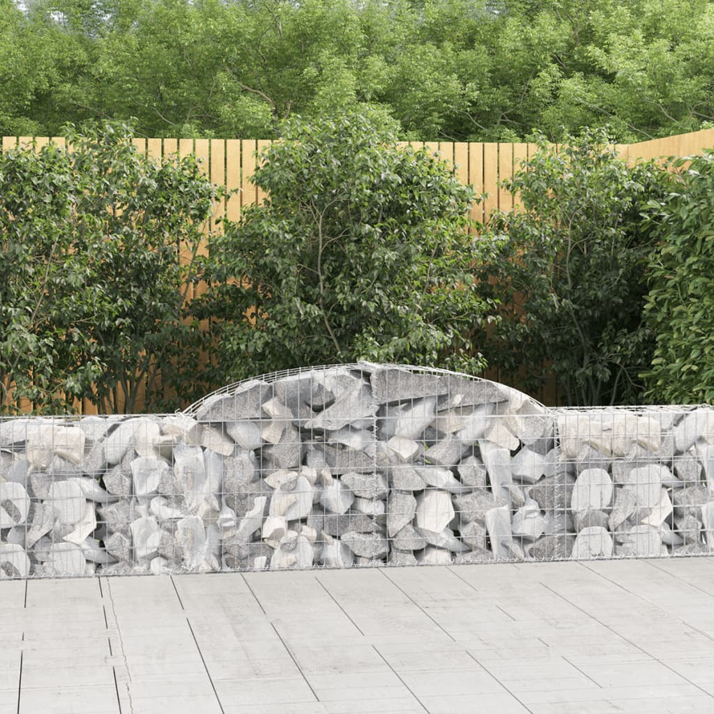 Schanskorven 8 st gewelfd 300x30x60/80 cm gegalvaniseerd ijzer – afbeelding 1