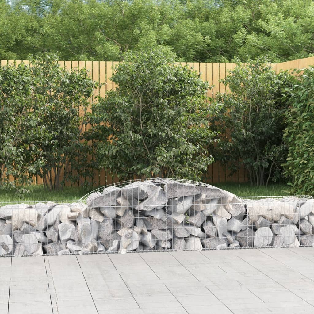 Schanskorven 10 st gewelfd 300x50x40/60 cm gegalvaniseerd ijzer – afbeelding 1