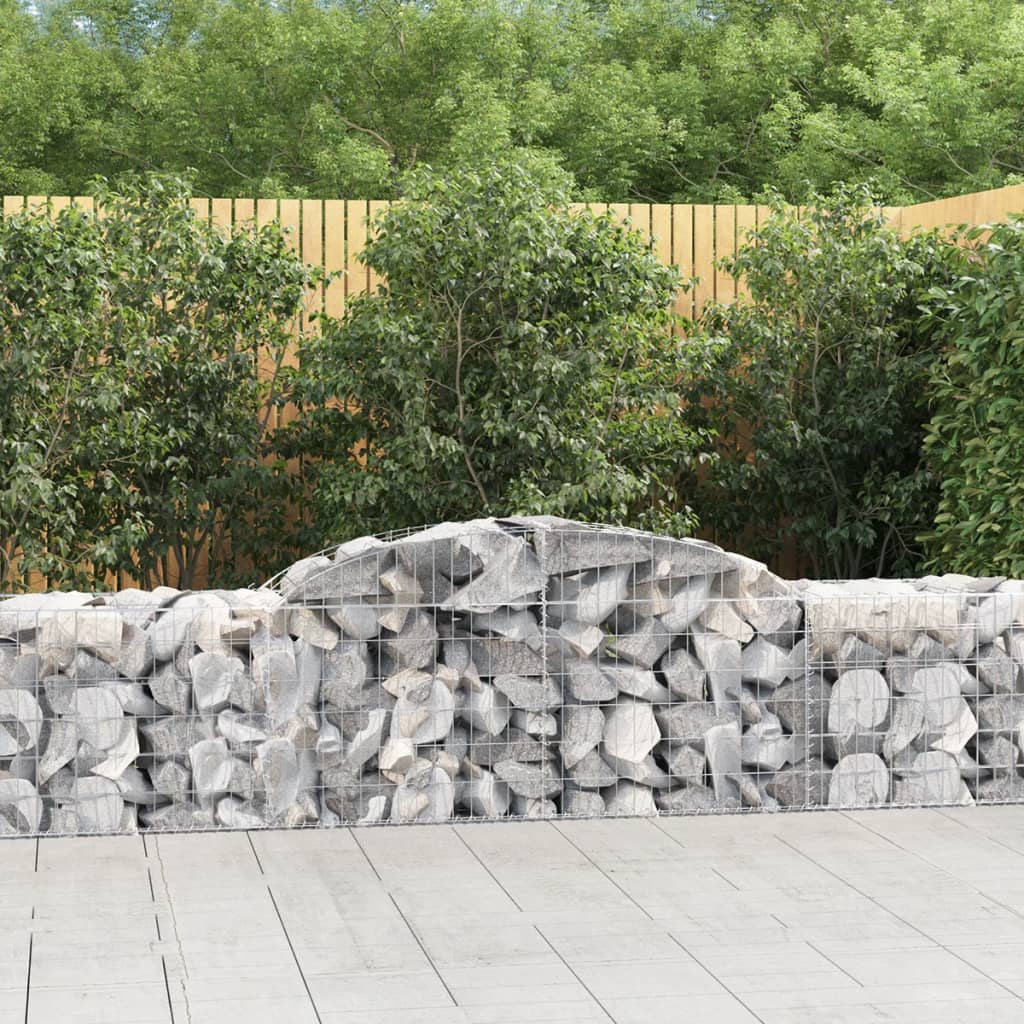 Schanskorven 2 st gewelfd 300x50x60/80 cm gegalvaniseerd ijzer – afbeelding 1