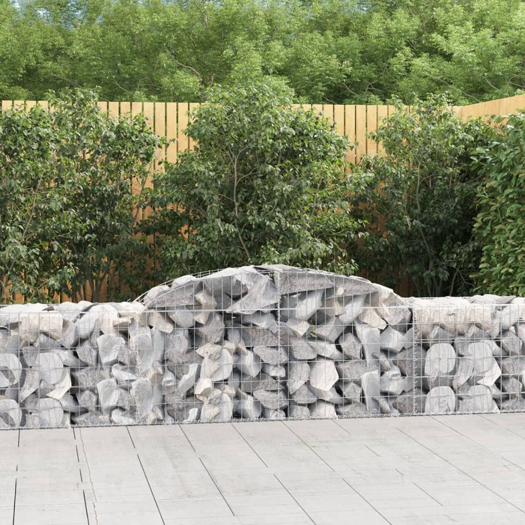 Schanskorven 15 st gewelfd 300x50x60/80 cm gegalvaniseerd ijzer – afbeelding 1