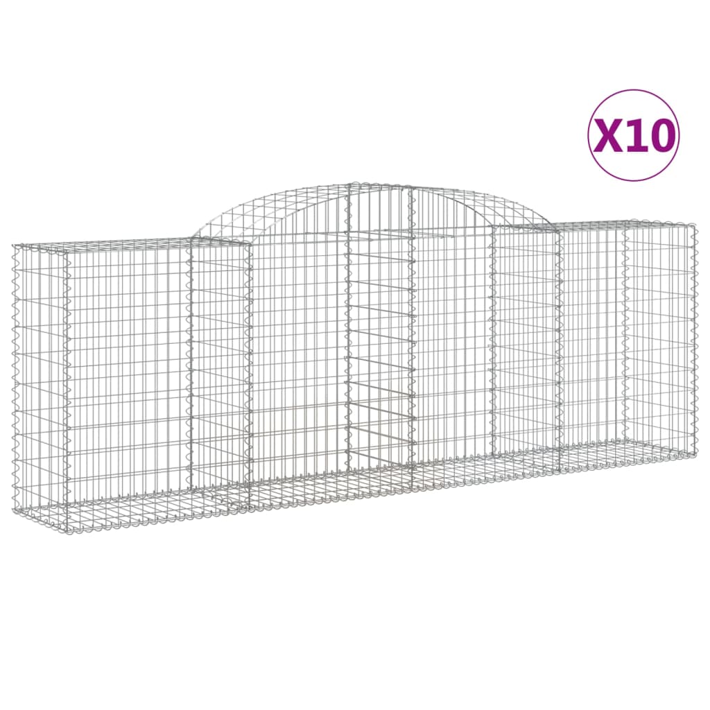 Schanskorven 10 st gewelfd 300x50x100/120 cm ijzer – afbeelding 2