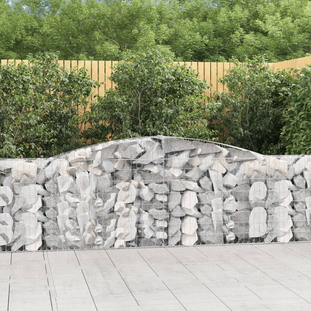 Schanskorven 9 st gewelfd 400x30x100/120 cm ijzer – afbeelding 1