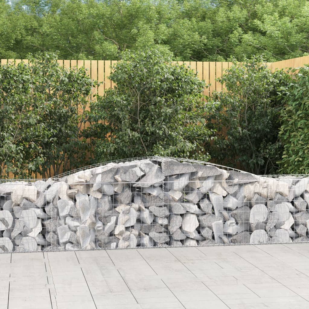 Schanskorven 15 st gewelfd 400x50x60/80 cm gegalvaniseerd ijzer – afbeelding 1