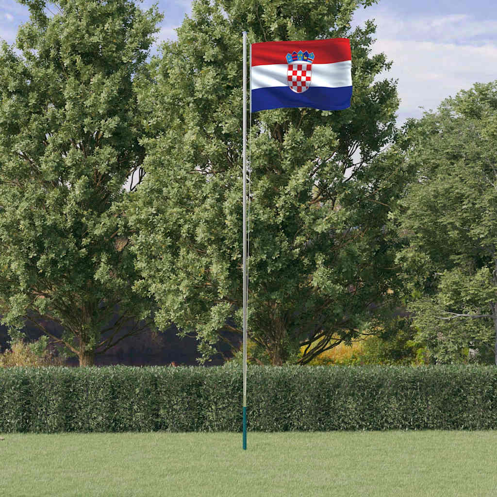 Vlag met vlaggenmast Kroatië 6,08 m aluminium