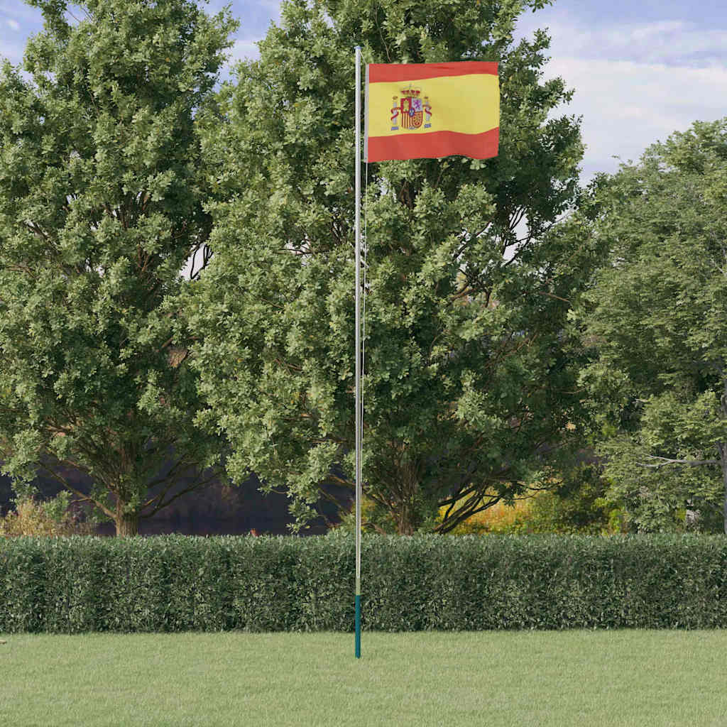 Vlag met vlaggenmast Spanje 6,08 m aluminium