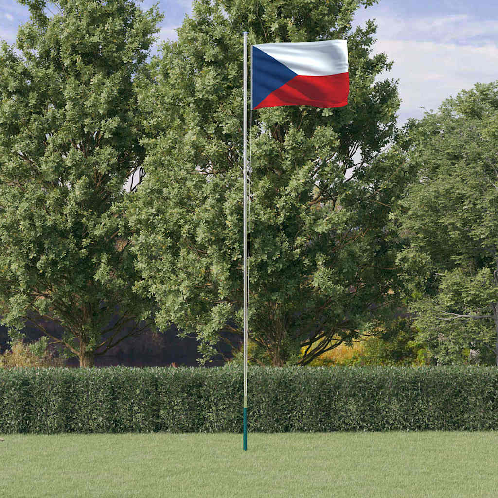Vlag met vlaggenmast Tsjechië 6,08 m aluminium