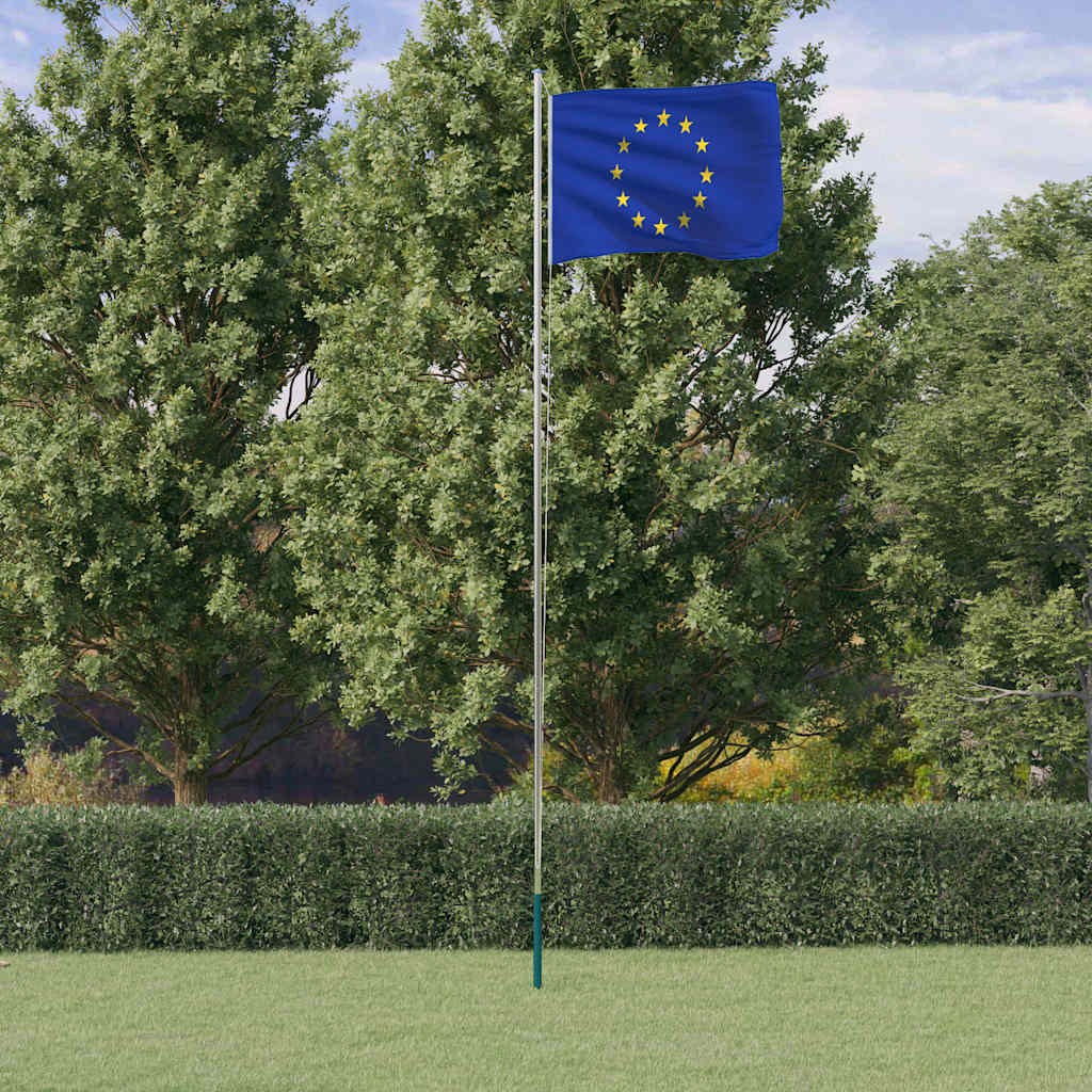 Vlag met vlaggenmast Europa 6,08 m aluminium