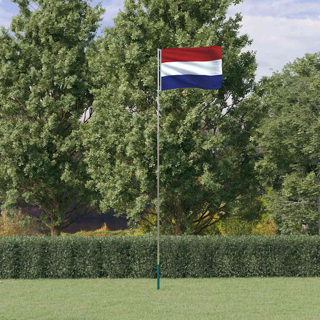 Vlag met vlaggenmast Nederland 5,5 m aluminium – afbeelding 1