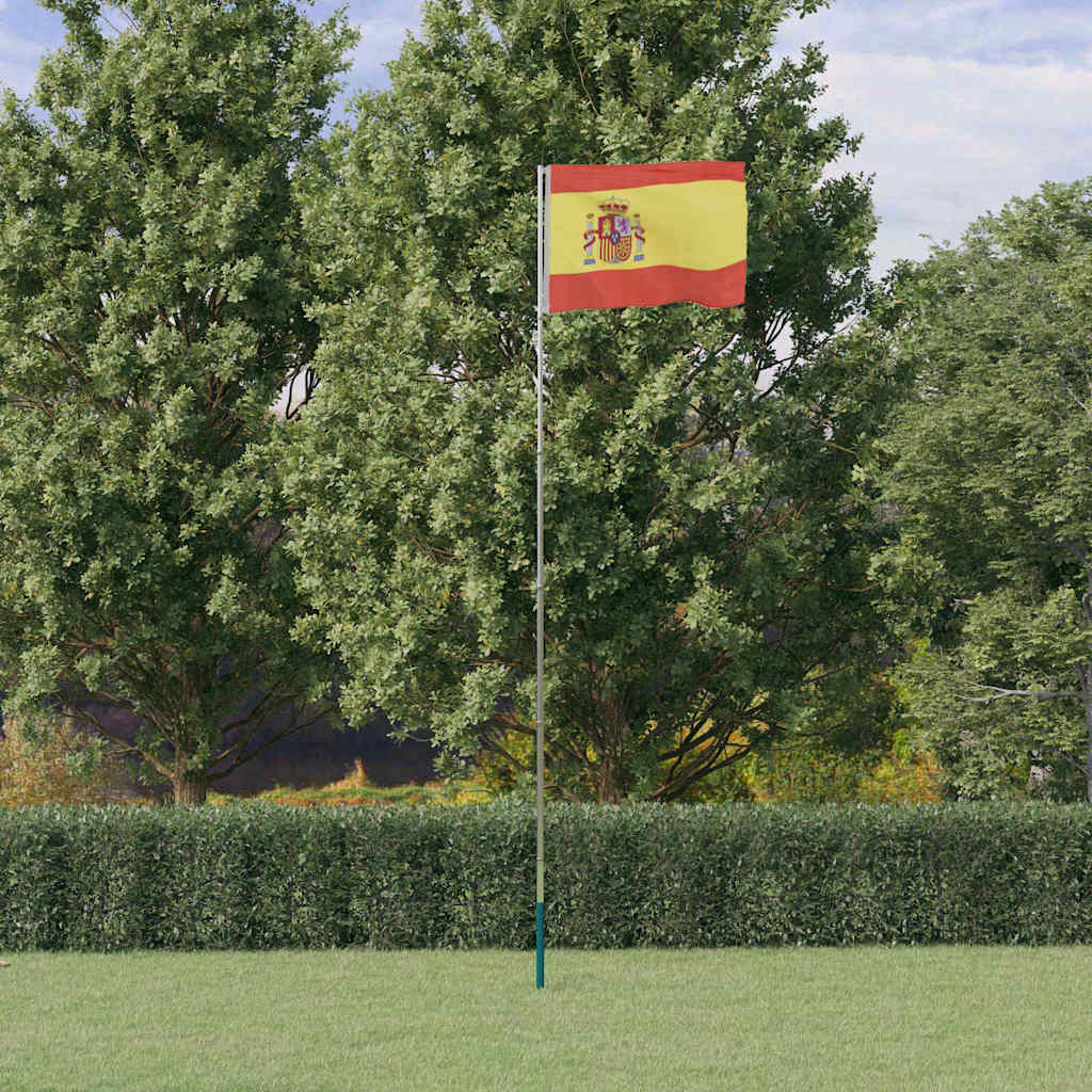 Vlag met vlaggenmast Spanje 5,5 m aluminium