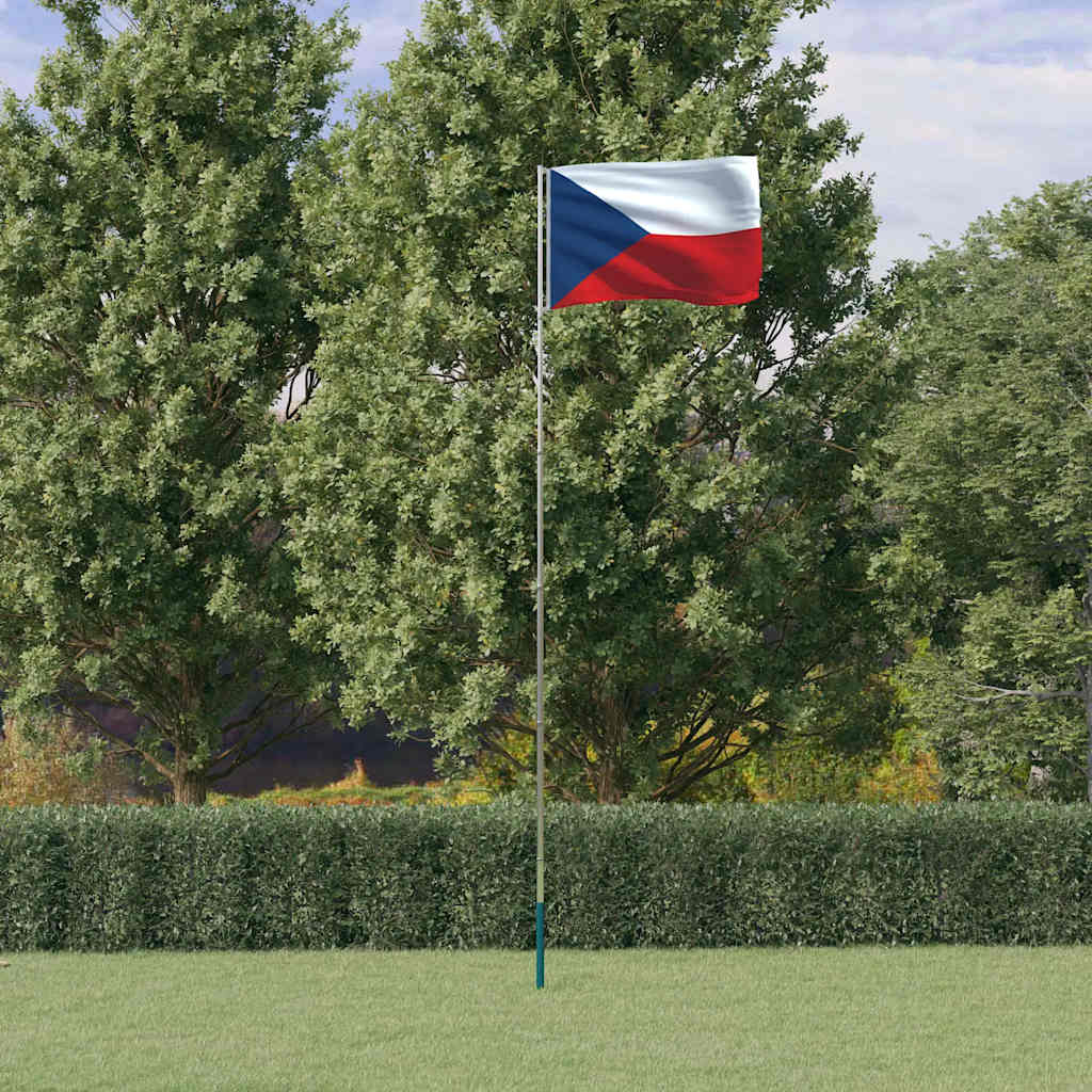 Vlag met vlaggenmast Tsjechië 5,5 m aluminium