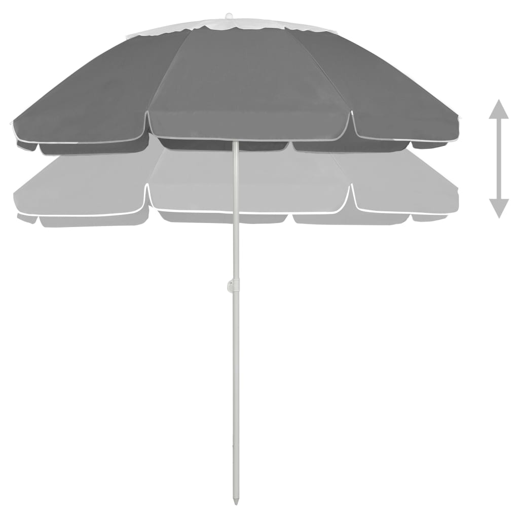 Strandparasol 300 cm antracietkleurig – afbeelding 2