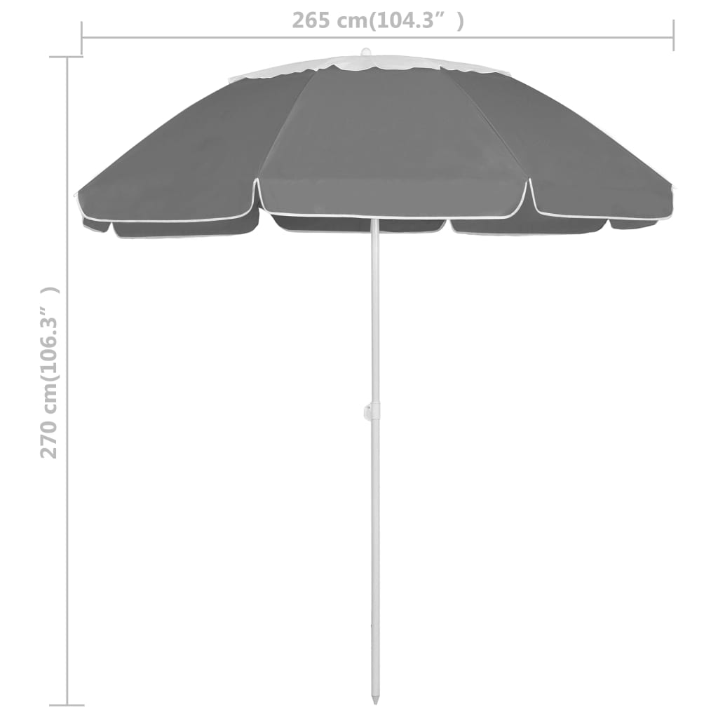 Strandparasol 300 cm antracietkleurig – afbeelding 7