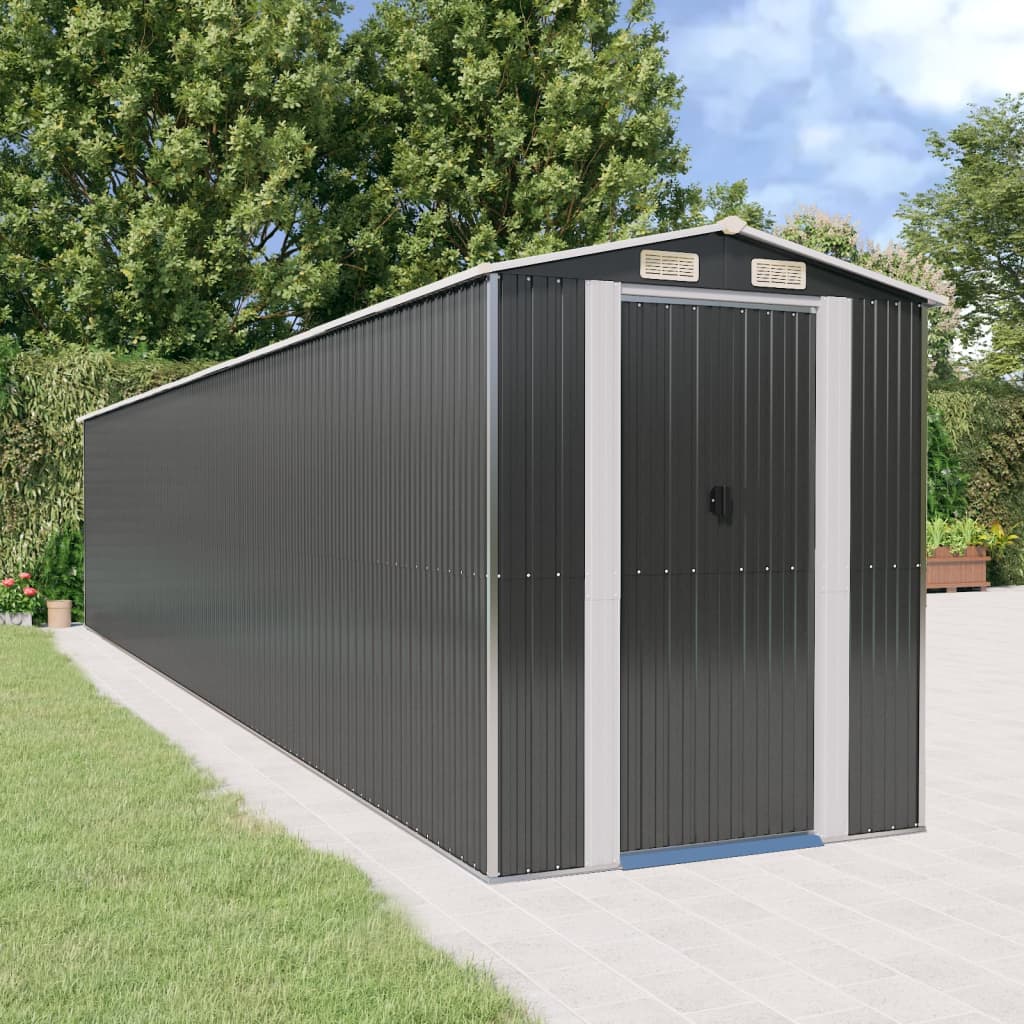 Tuinschuur 192x1021x223cm gegalvaniseerd staal antracietkleurig – afbeelding 1