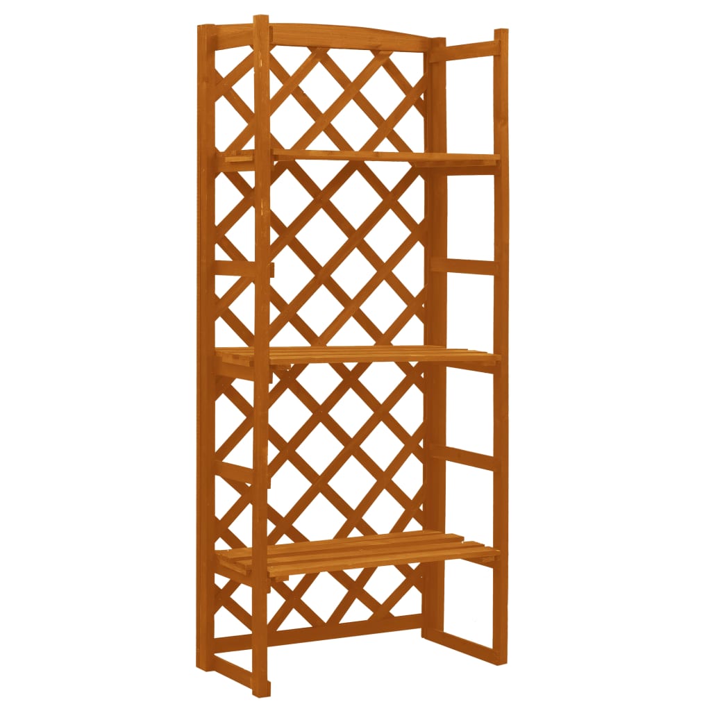 Plantenrek met latwerk 60x30x140 cm massief vurenhout oranje – afbeelding 1