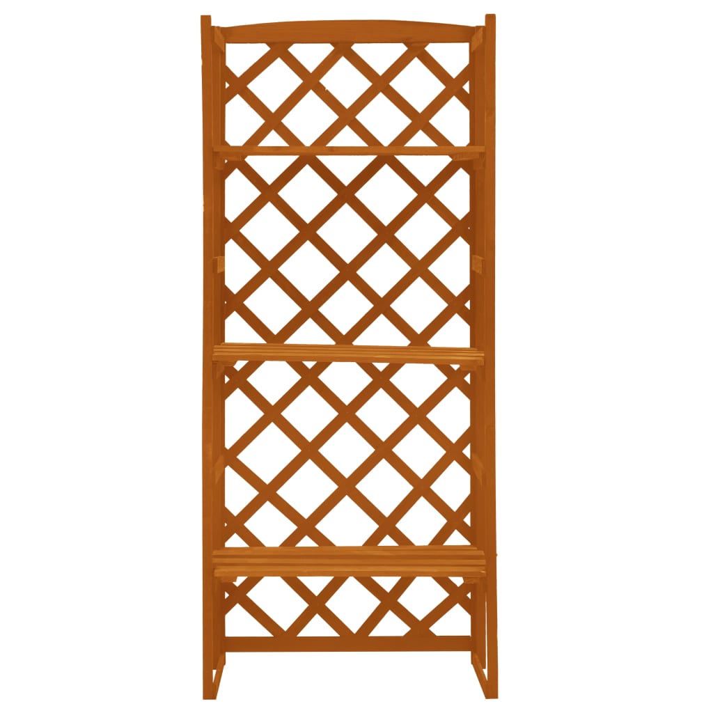 Plantenrek met latwerk 60x30x140 cm massief vurenhout oranje – afbeelding 2