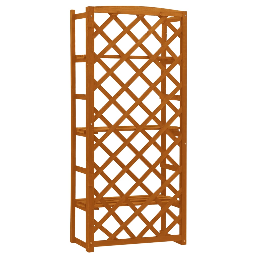Plantenrek met latwerk 60x30x140 cm massief vurenhout oranje – afbeelding 4
