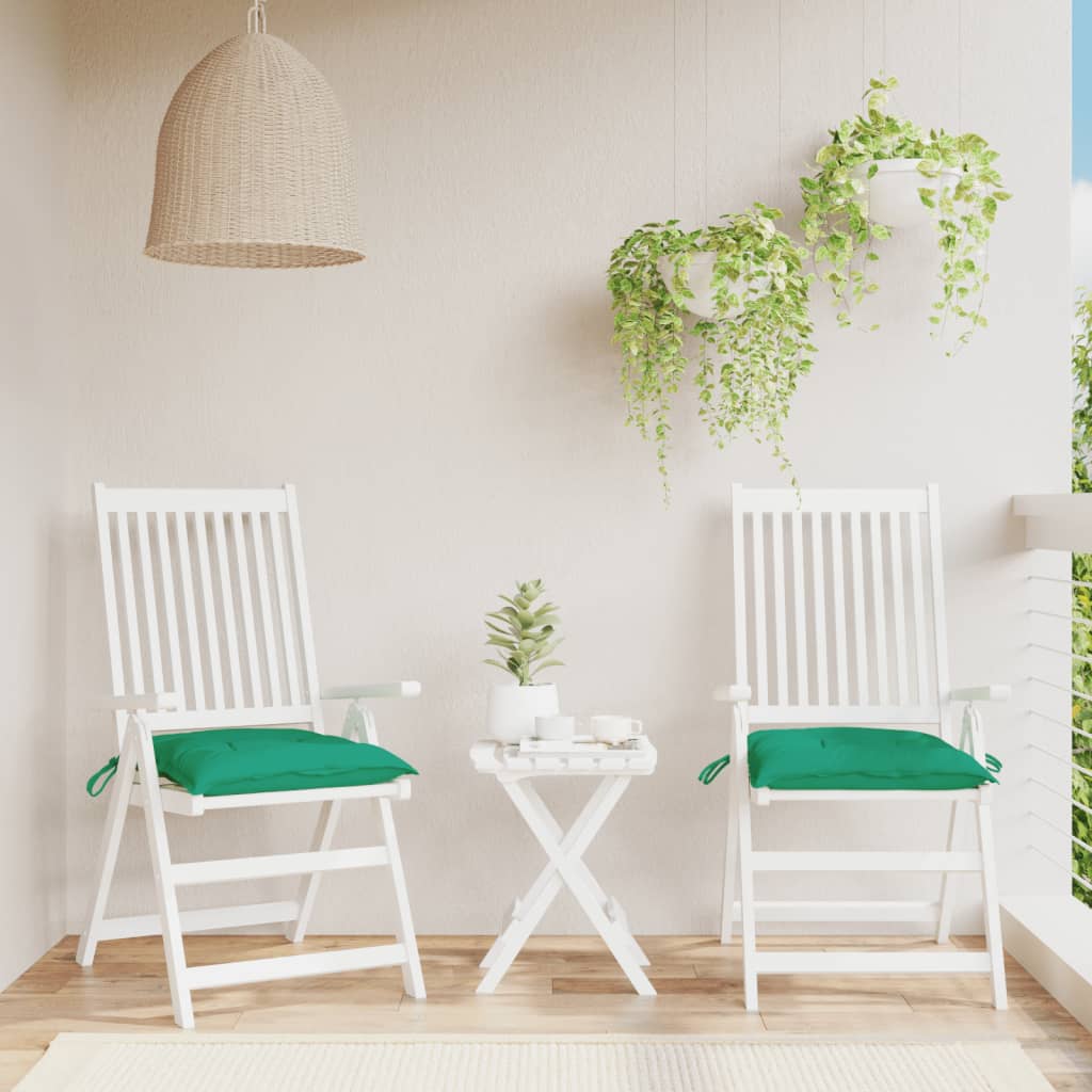 Stoelkussens 2 st 50x50x7 cm oxford stof groen – afbeelding 1