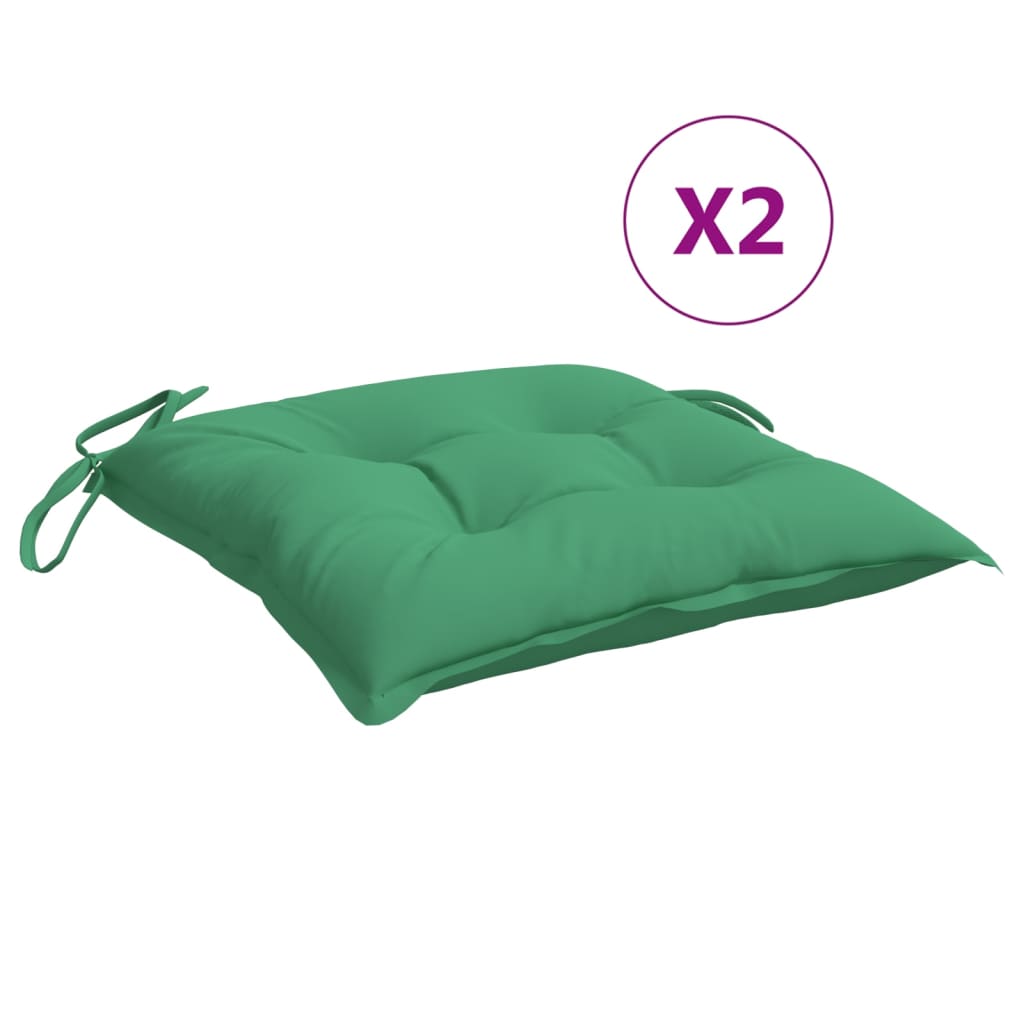 Stoelkussens 2 st 50x50x7 cm oxford stof groen – afbeelding 2