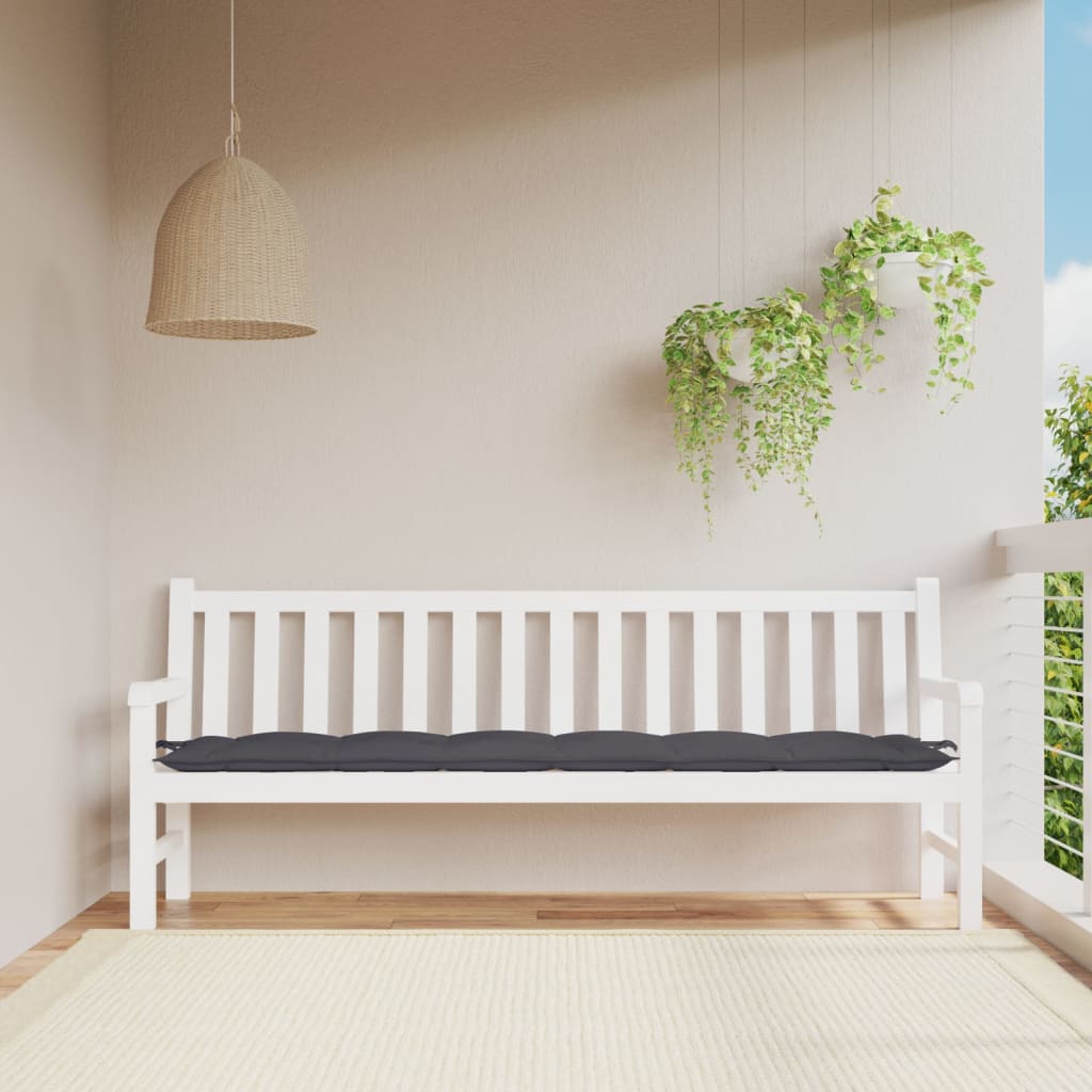 Tuinbankkussen 200x50x7 cm oxford stof antracietkleurig – afbeelding 1