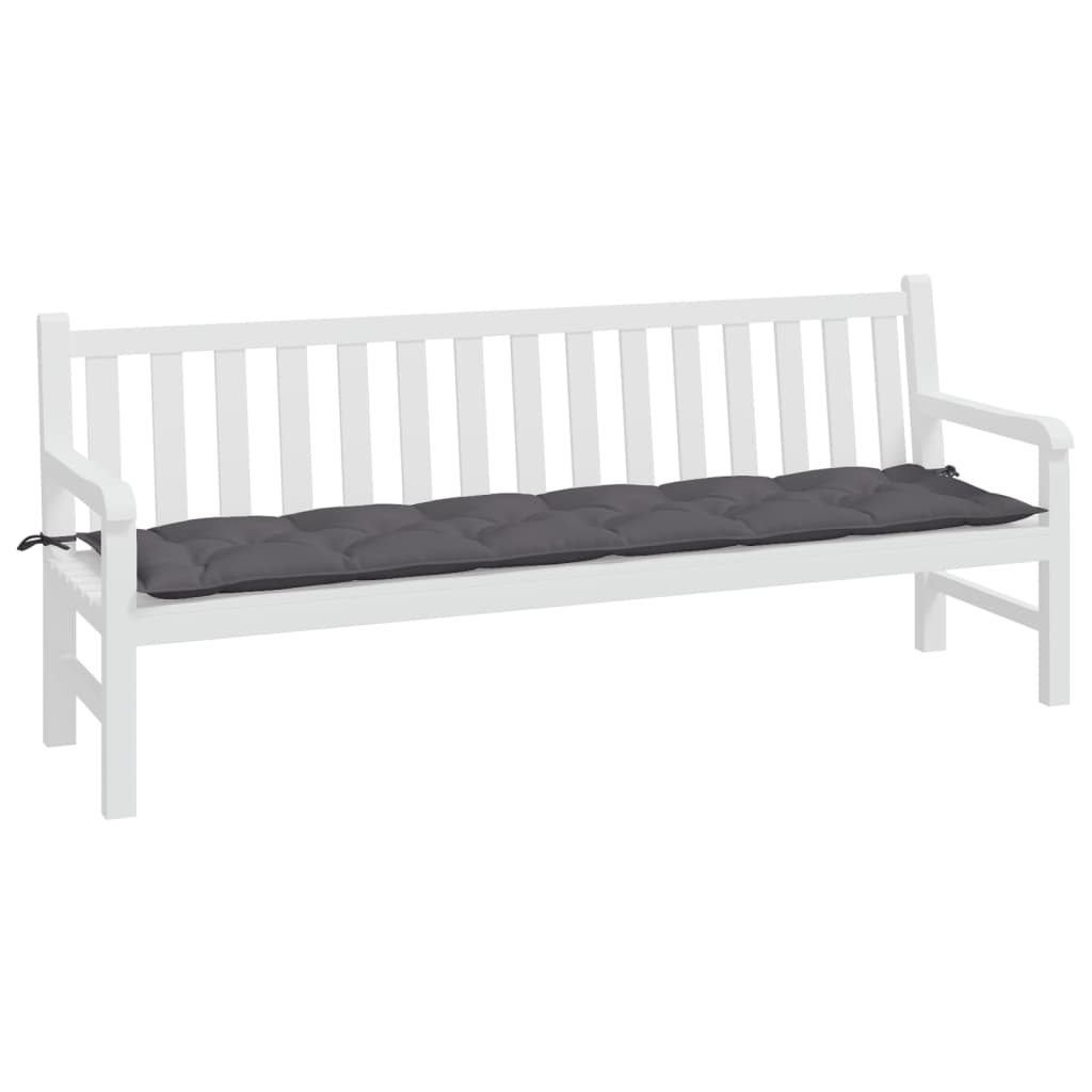 Tuinbankkussen 200x50x7 cm oxford stof antracietkleurig – afbeelding 3