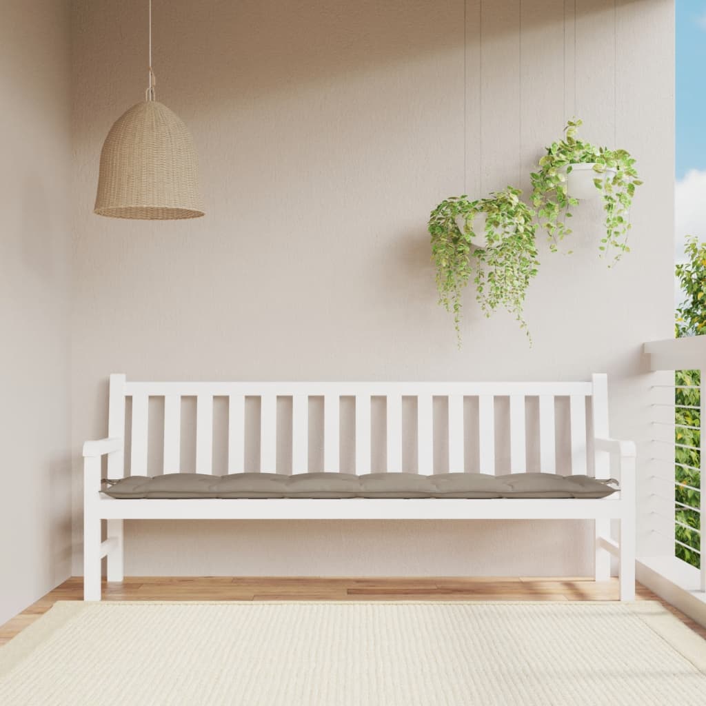 Tuinbankkussen 200x50x7 cm oxford stof taupe – afbeelding 1