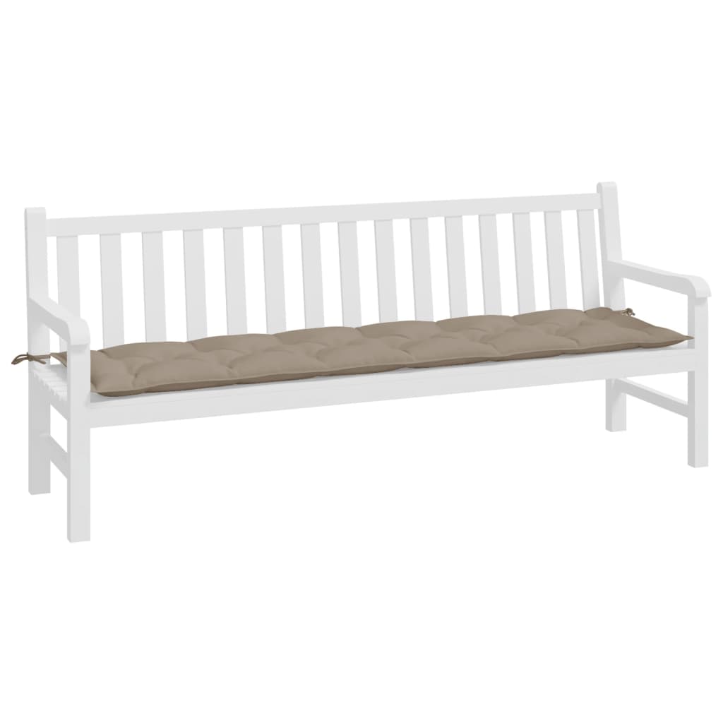 Tuinbankkussen 200x50x7 cm oxford stof taupe – afbeelding 3