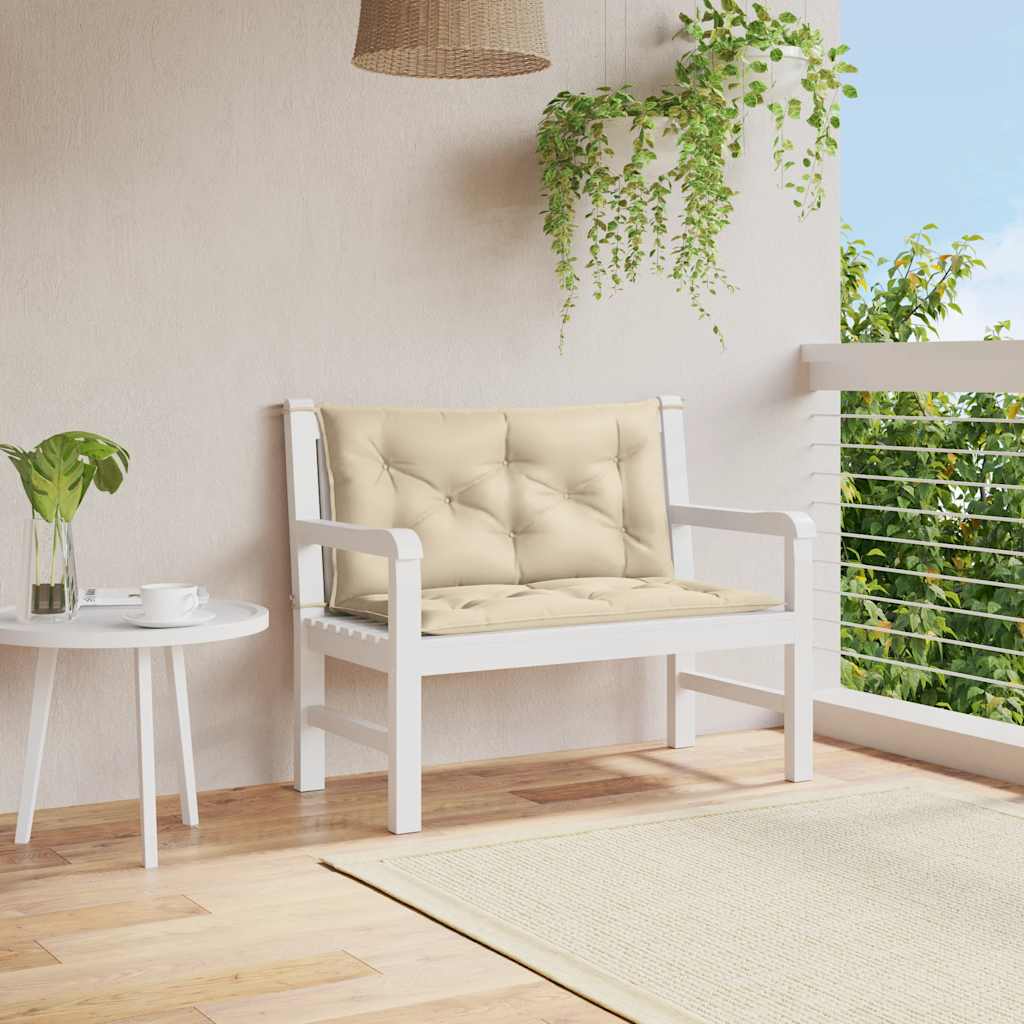 Tuinbankkussen 100x(50+50)x7 cm oxford stof beige – afbeelding 1