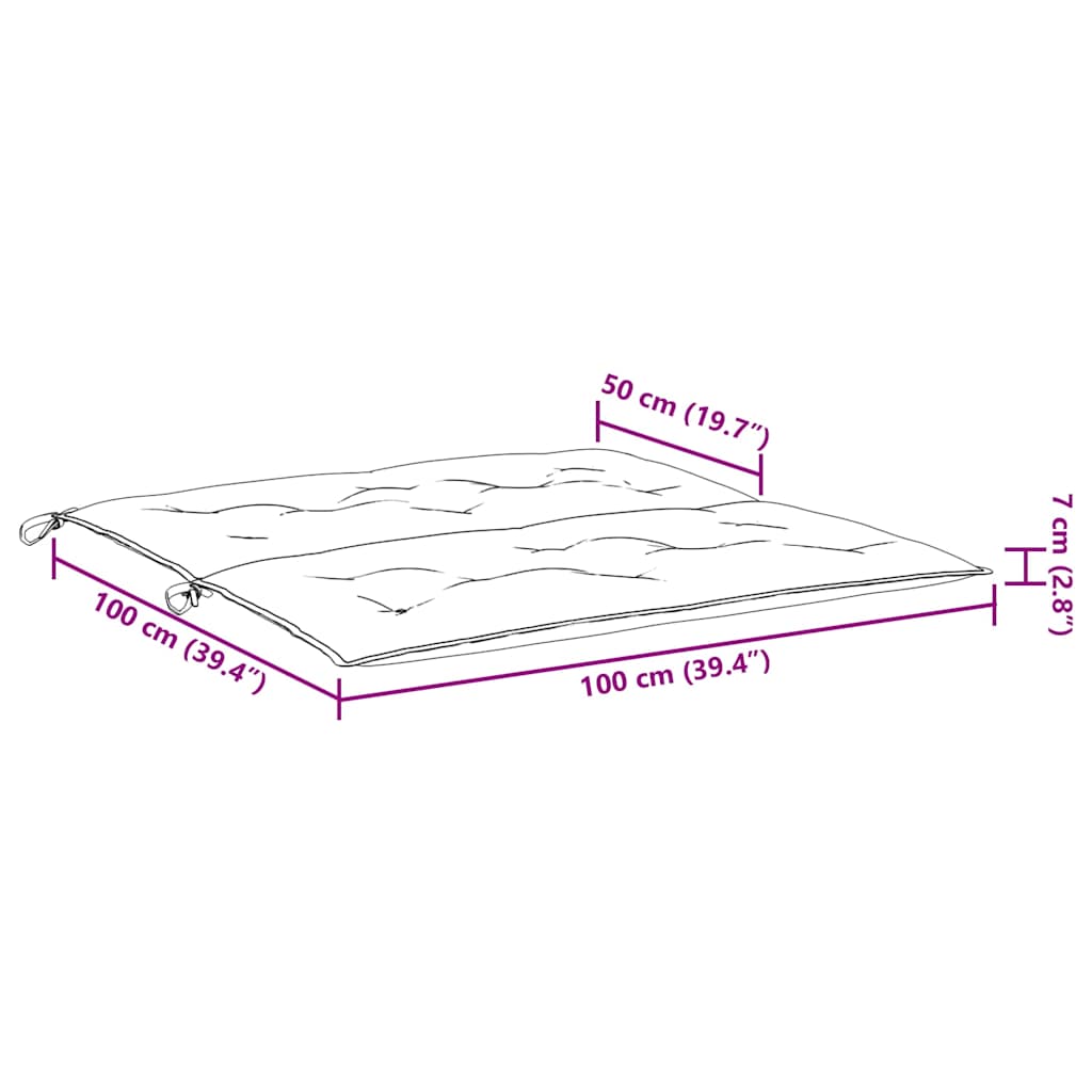 Tuinbankkussen 100x(50+50)x7 cm oxford stof beige – afbeelding 9