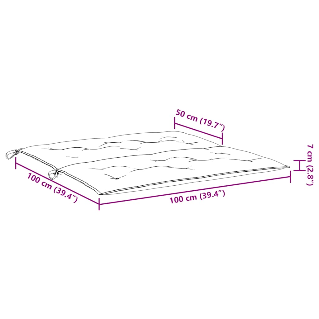 Tuinbankkussen 100x(50+50)x7 cm oxford stof felgroen – afbeelding 9